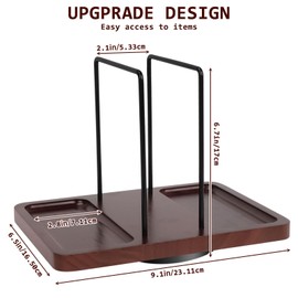 Yallmie Napkin Holder for Table, Wooden Rotating Napkin Holder with Salt and Pepper Shakers Rustic Caddy Napkin Storage for Table, Free Standing Napkin Dispenser for Table, Kitchen Countertop