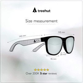 TREEHUT Wooden Bamboo Sunglasses Temples Half Frame Rim Clubmaster Vintage Eyewear (Transparent w/ Treehut Pouch, Brown)