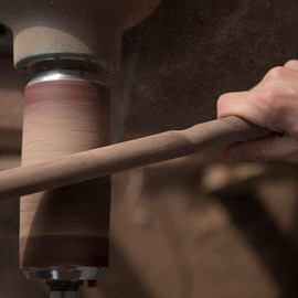 Handcrafted Wood Walking Cane - Made in the USA by Brazos - Twisted Oak Crook Neck Classic - Red