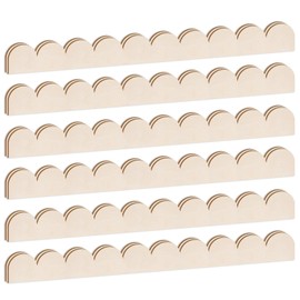 JSIWOTH Scalloped Decorative Wood Trim - 12-Pack Wave Molding Trim for Cabinets, Mirrors, Window, Door, Nursery & DIY Home Decor (15.75" x 1.57", Unfinished Basswood)