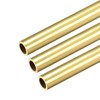 sourcing map Pack of 3 Brass Round Tubes, 300 mm