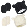 Newborn Winter Beanie Hats Gloves Set Knitted Thick Warm Beanie