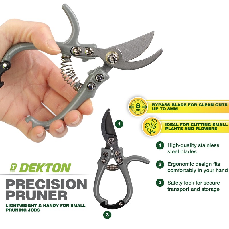 Dekton Mini Bypass Secateurs – Compact Precision Pruner for Small