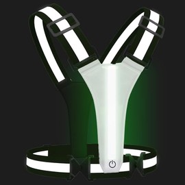 LED Reflective Vest Running Gear, 5 Colors Lights Up Running Vest Rechargeable for Night Walking Running Cycling Jogging, Adjustable Size for Men Women Kids