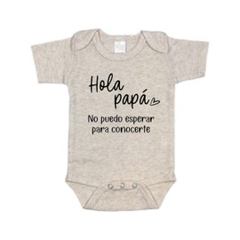 Hola Papá Spanish Pregnany Announcement Infant Bodysuit - Gift for New Dad to Be - Surprise Daddy Gift (Natural)