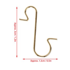 50Pcs S Hooks, Metal S-Shaped Mini Hooks Wire Hook Connectors Chain Hardware for Hanging Small Items(Gold)