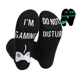 Do Not Disturb I'm Gaming Socks Gamer Gifts Funny Gamer Socks Christmas Gifts Stocking Stuffers for Men,Him,Boys,Teens