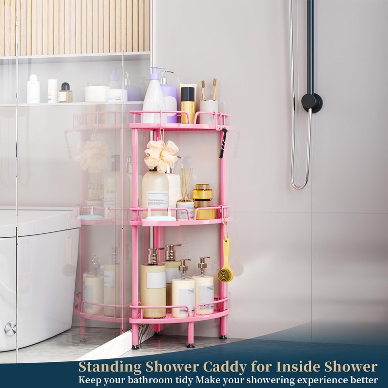 Consumest Corner Shower Caddy Stand - 3 Tier Shower Organizer