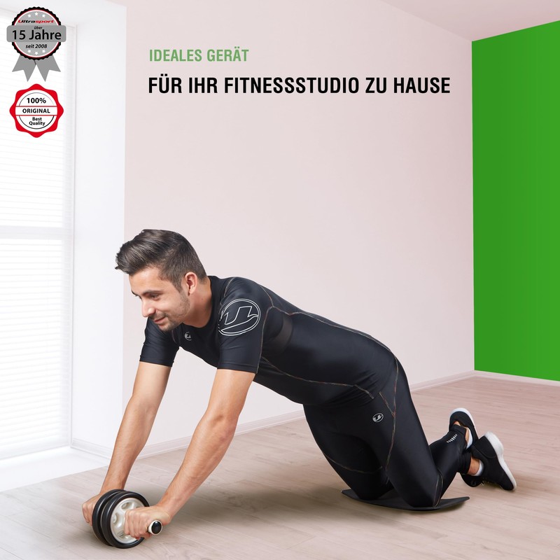 Ultrasport Abdominal Trainer AB Roller / AB Trainer incl. Knee