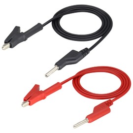 HCFeng 18AWG 4mm Banana Plug to Alligator Clip Test Lead Wire Cable Silicone Banana Plug to Crocodile Alligator Clip Flexible Cable Test Probe for Multimeter Oscilloscope[1M/3.3ft]