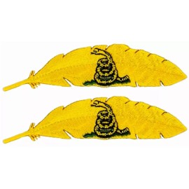 QPS Feather Gadsden Dont Tread On Me Embroidered Patch - 2PC IRON ON 4"x1"