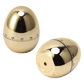 Cute Egg Kitchen Timer for Kitchen, 60 Minute Egg Model, Mechanical Timer for Kids Cooking Utensils, Manual Alarm Clock (Gold)