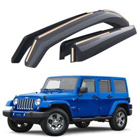 Goodyear Shatterproof in-Channel Window Deflectors for Jeep Wrangler JK 2007-2018, Rain Guards, Window Visors for Cars, Vent Deflector, Car Accessories, 4 pcs - GY003492