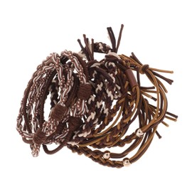 Beavorty 1 Set Boho Style Elastic Braided Hair Ties Woven Bracelets for Women Vintage Inspired Hair Accessories for Everyday Wear Parties and Travel