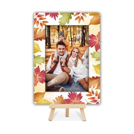 YSTEP Thanksgiving Picture Frame 4x6, Fall Maple Leaves Photo Frame for Tabletop Display, Autumn Decor for Home or Office, Holiday Gift for Women, Men, Friends –J08