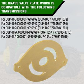 For DUP-10 DUP-13 Hydrostatic Transmission Brass Valve Plate - 1PC