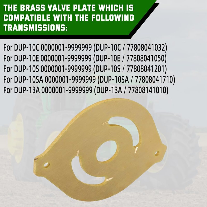 For DUP-10 DUP-13 Hydrostatic Transmission Brass Valve Plate - 1PC