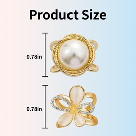 KGCGJVB 2Pcs Scarf Buckle Clips and Rings for Women Scarves Jewelry Accessories Slide Clasps Shawl Pins Clip Tie Sliders Ring Slides for Tshirt Stylish Clip-On Fashion