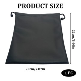 mkemka Headphone Bag PU Leather Drawstring Pouch Earphone Bag Headphone Carrying Bag Headset Protection Pouch Earphone Travel Pouch Black Drawstring Bag for Headphone Storage