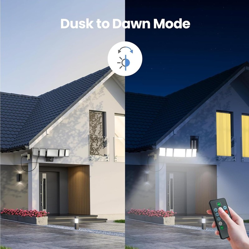 Olafus 120W Plug in Flood Lights Dusk to Dawn LED