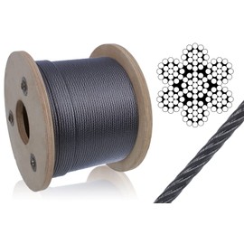 NAJDER - Steel Cable - Stainless Steel Cable - Woven Steel Cable 7 x 19 - Tensile Resistant Rope 1570 N/mm2 - Acid-resistant Steel Cable - Tension Rope - Balustrade Rope - Diameter 2 mm - 50 m