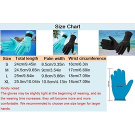EXCEREY 3MM Surf Snorkeling Gloves Float Gloves Swimming Gloves Neoprene Skid-Proof Wetsuit Diving Gloves (Black, Size L)