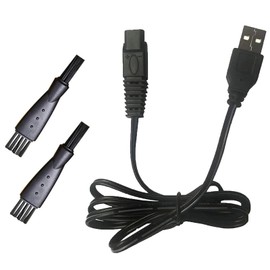 LinMei USB Shaver Charger for Solo Men's Rechargeable Full Body Hair Trimmer 5V USB Replacement Cable for Electric Shaver Charging Cable with Cleaning Brush