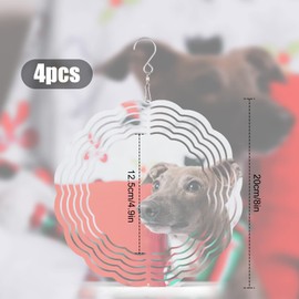 4pcs Sublimation Wind Spinner Blanks, 8 inch Metal Sublimation Blanks Spinners Wind Spinners for Crafts 3D Wind Spinners Hanging for Indoor Outdoor Garden Lawn Yard Decoration