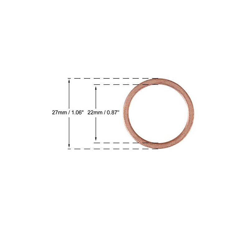 X AUTOHAUX 20pcs Copper Washer Flat Sealing Ring Spacer for