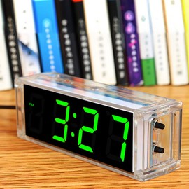 Gikfun 4-Digit LED Electronic Alarm Clock DIY Kits with Acrylic Shell Soldering Practice Learning Project EK1985