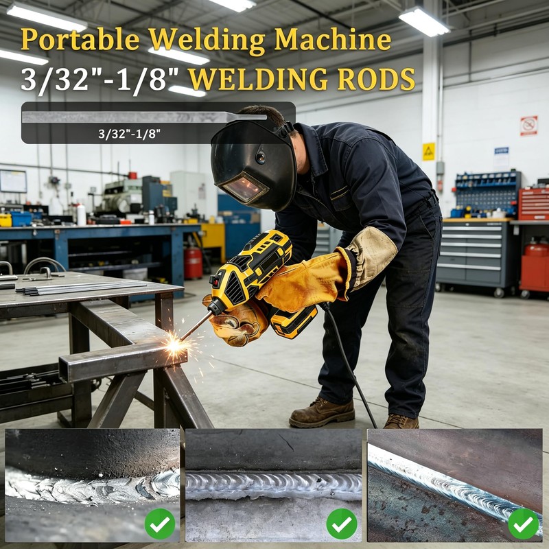 Portable Handheld Welding Machine,120A ARC Welder for 3/32"-1/8" Rods
