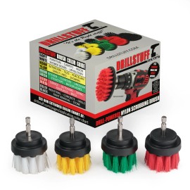 Drillbrush Drill Brush Attachments for Cleaning Auto Interior, Tile, Grout, Sinks, Pots
