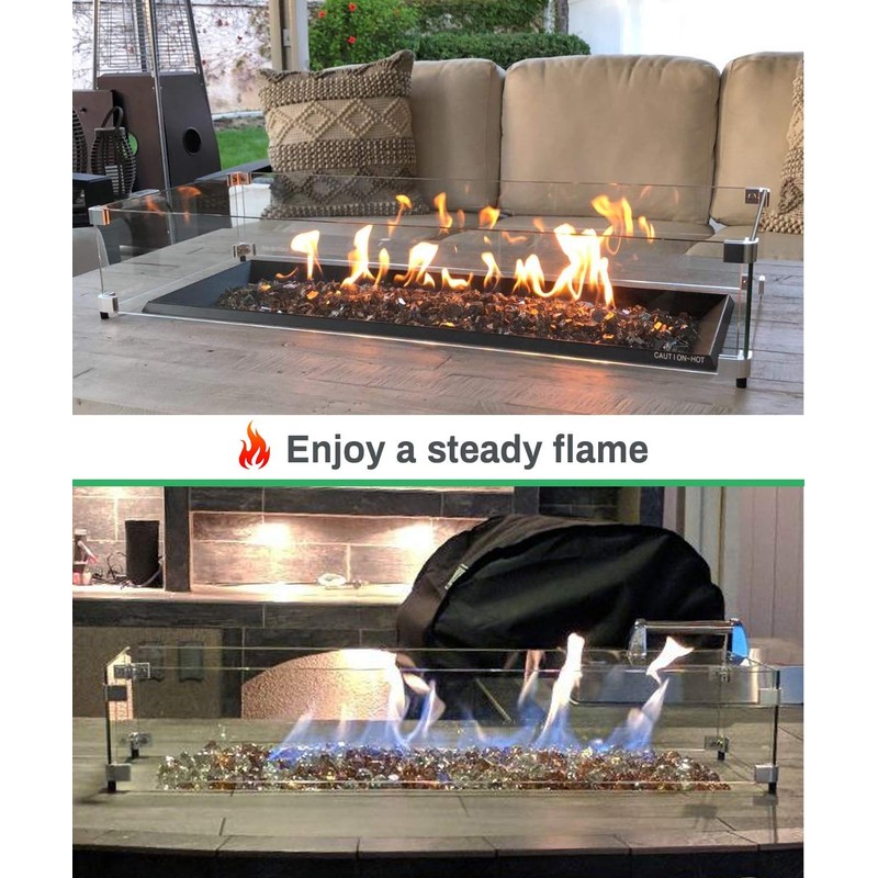 GASPRO Fire Pit Wind Guard for Rectangular Fire Table, 29