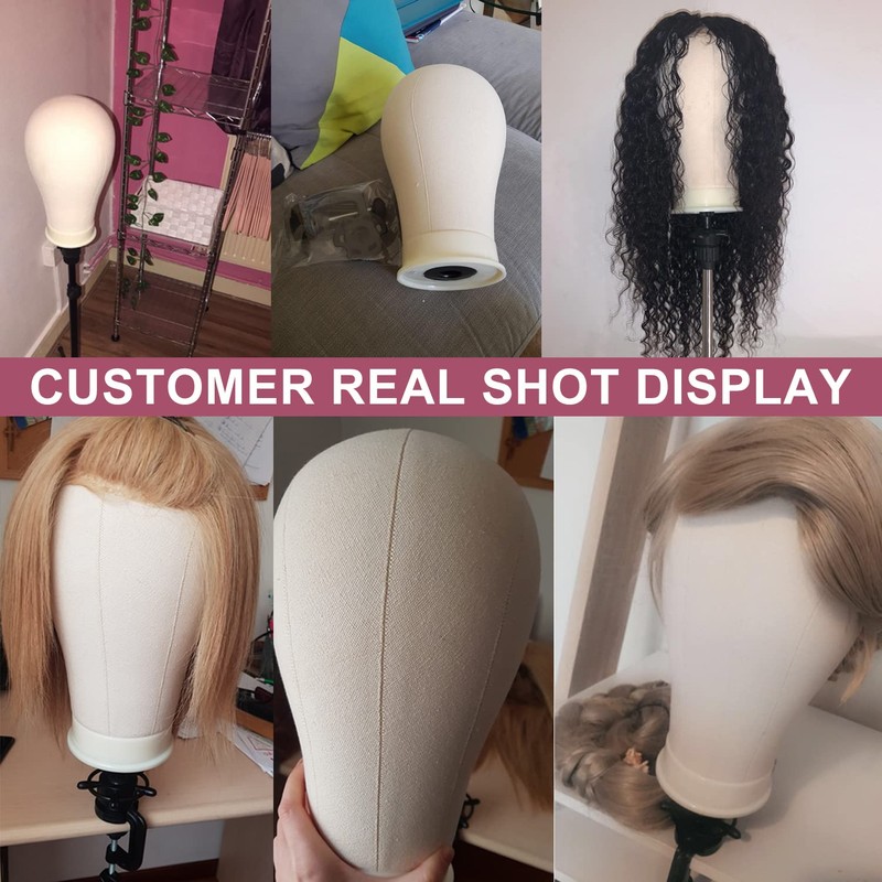 22" Cork Canvas Block Head Training Head Wig Display Styling