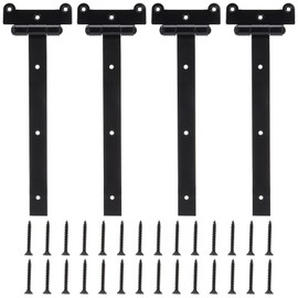 SPARKWHIZ Gate Hinges Heavy Duty Door Hinges 12 inch with 28 Mounting Screws for Gates, Barns, Sheds, Cabinets, Black Coating for Rust and Corrosion Prevention, 4 Pack