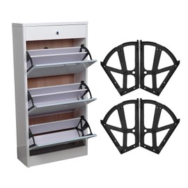 Bisagras de Gabinete para Zapatera 4 Unidades ABS Antioxidante Soporta Carga Pesada Sin Deformación para Renovar Muebles Viejos, Optimizar Espacio Hogar Pequeño, Armario Abatible