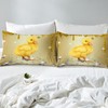 Duck Duvet Cover Set Yellow Sequin Fluid Art 135 x