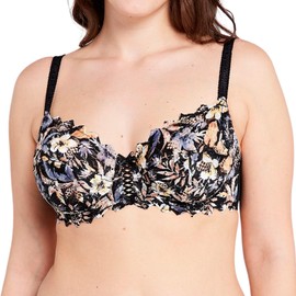 Sans Complexe Women's Arum Soutien Gorge Classique Armatures Bra, Black background of floral print