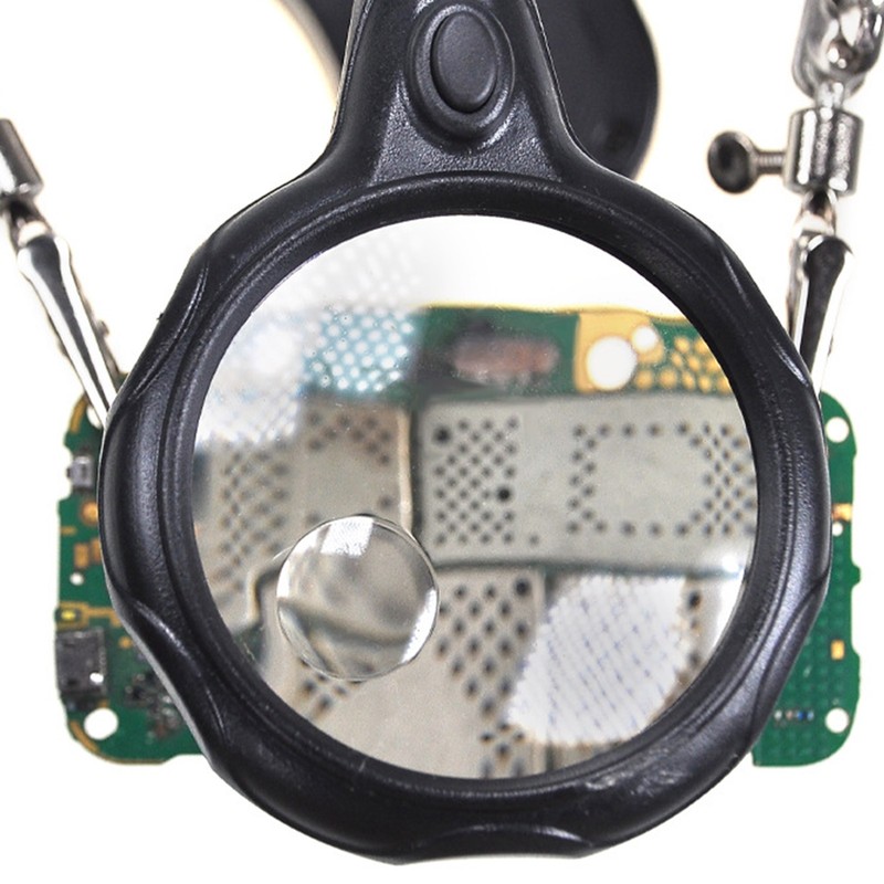 Magnifying Glass Soldering Station Professional LED Lamp Magnifier with Auxiliary