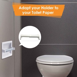 Toilet Paper Holder with Extender Adaptor, Fit Double Rolls and Triple Rolls, Multipurpose Toilet Paper Holder (Set of 2)