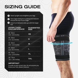Always Ready, Thigh Compression Support Sleeve (2 Per Pack) with Hot & Cold Gel Pack for Hamstring & Quadricep Muscle Strains & Injury, Men & Women, Two Adjustable Compression Straps, Non-Slip (XS)