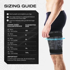 Always Ready, Thigh Compression Support Sleeve (2 Per Pack) with Hot & Cold Gel Pack for Hamstring & Quadricep Muscle Strains & Injury, Men & Women, Two Adjustable Compression Straps, Non-Slip (XS)