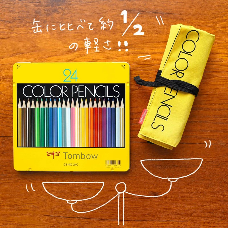 Tombow Colored Pencils In Roll Case With Mini Sharpener