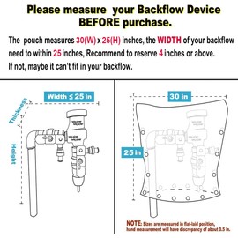 ArtiGifts Pro Insulated Pouch - Backflow Insulation Cover for Winter Freeze Protection, Black, 30’’W x 25’’H - Measure Before Purchase