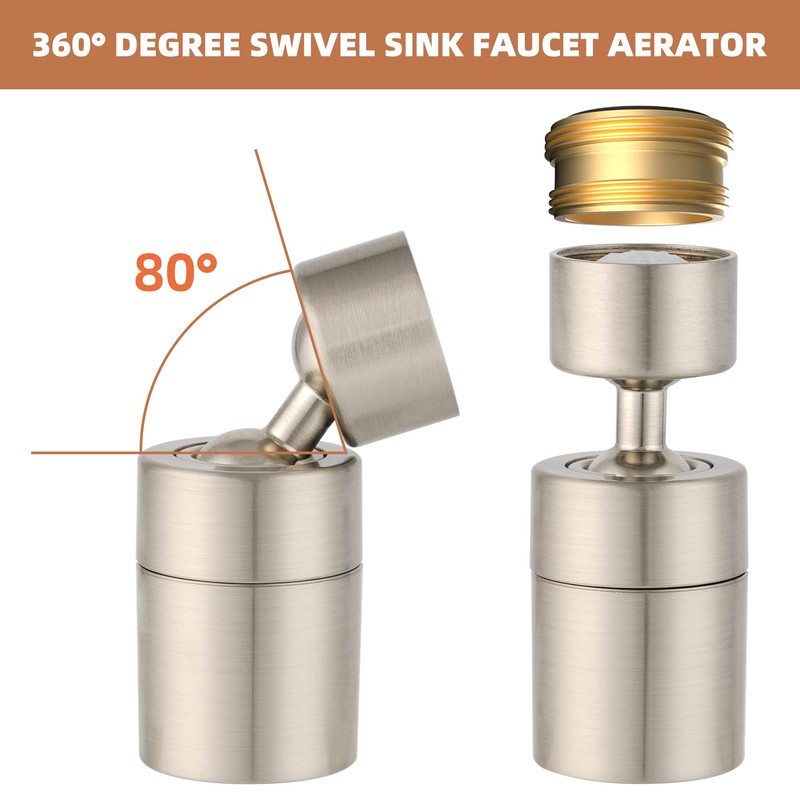 Hibbent Dual-function NSF/ANSI/CAN 61 Certified Faucet Aerator, CUPC Certification Rotate