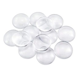 Faxco 30-Pieces Transparent Glass cabochons, Clear Glass Dome cabochon, Non-calibrated Round 1.57 inch/40mm for Photo Pendant Craft Jewelry Making