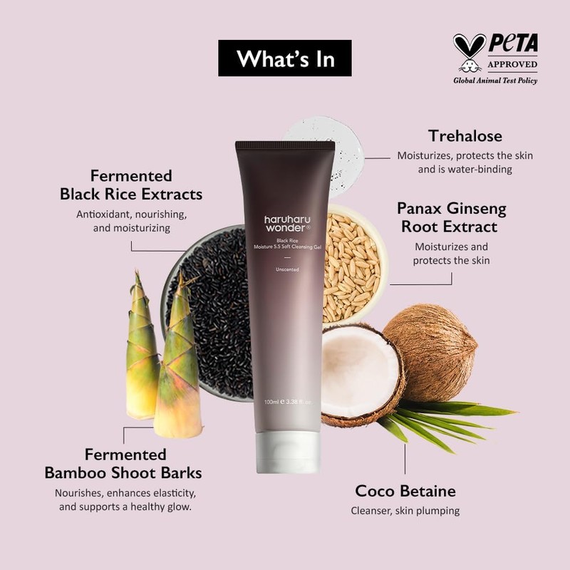 Gel de limpieza facial Black Rice 5.5 pH – Haruharu