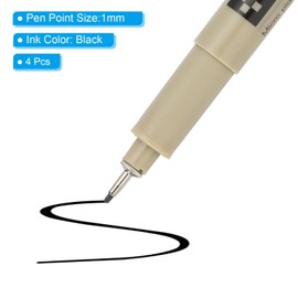 PATIKIL Micro Pen Fineliner Pens, 4Pcs 1mm Needle Point Drawing Pens Waterproof for Archival Artist Calligraphy Illustration Journaling Sketch, Black
