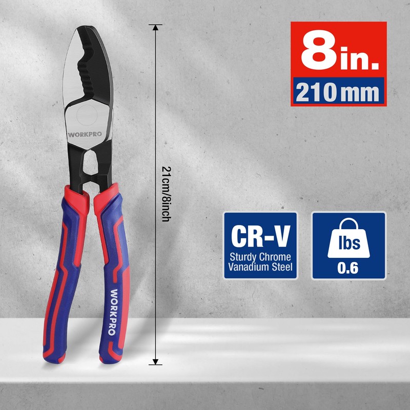 WORKPRO 8 Inch Cable Cutter with Twin Cutting Edge, Heavy