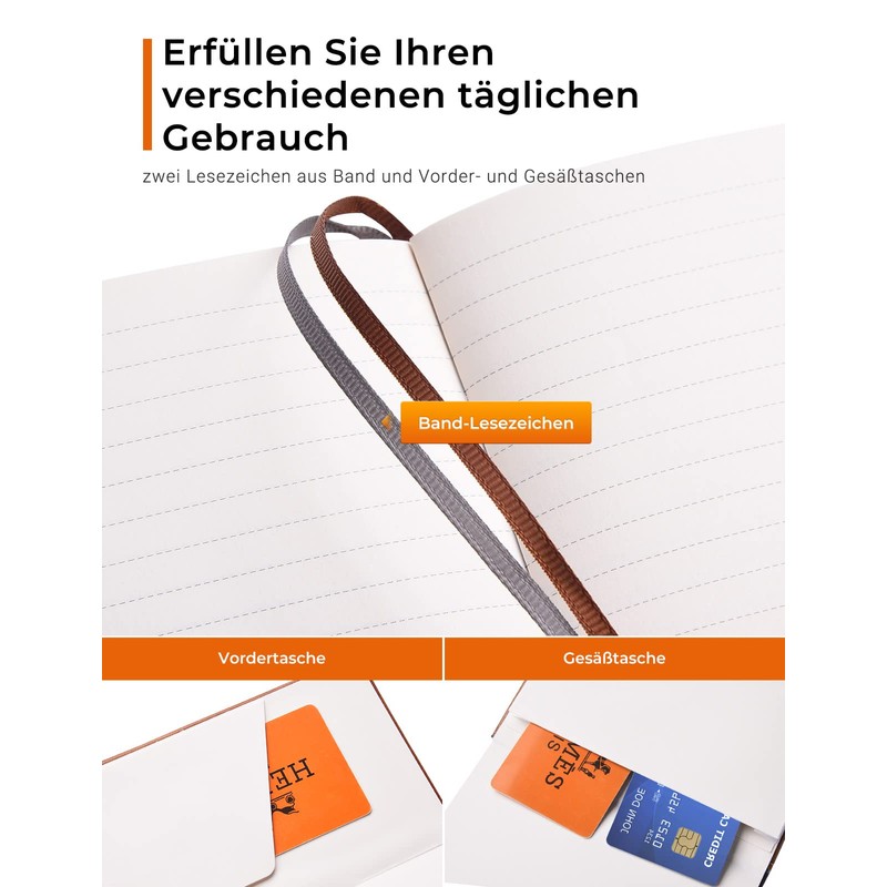 AISBUGUR Notebook A6 Pack of 2 Small 9 x 14